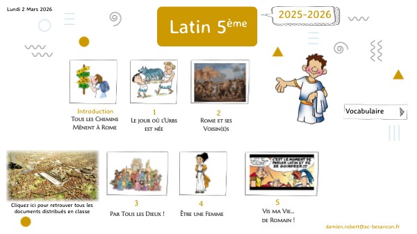Progression annuelle latin 5ème | Genially