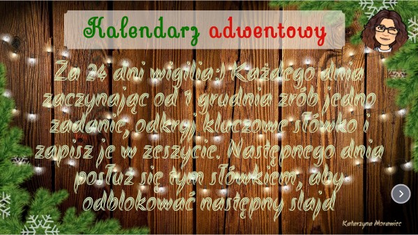 klasa 4 stare- KALENDARZ ADWENTOWY