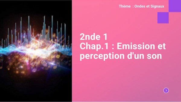 2nde1 Chap.1 : Emission et perception d'un son