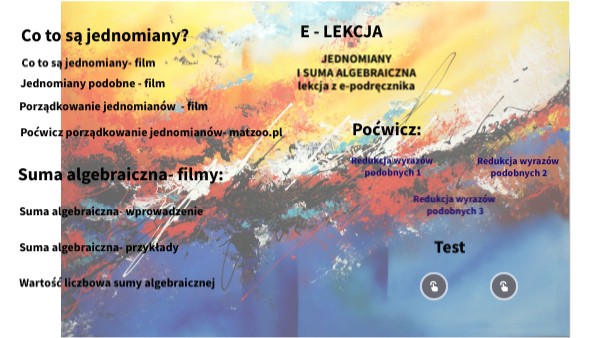 Suma Algebraiczna I Jej Wyrazy Jednomiany, Suma algebraiczna i jej wyrazy | Genially