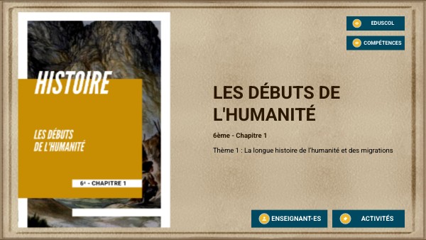 Chapitre 1 : Les débuts de l'humanité