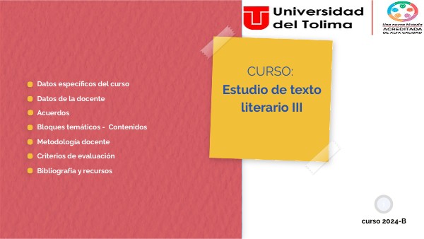 Presentación Estudios de texto literario III