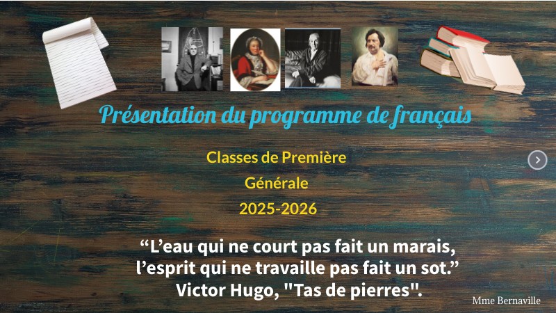 Programme de 1e G Français 2023-2024 | Genially