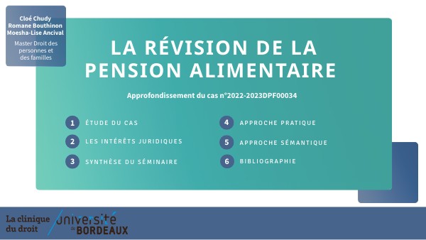 Mallette pédagogique - Révision de la pension alimentaire