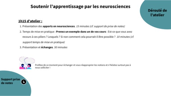 Soutenir l'apprentissage par les neurosciences