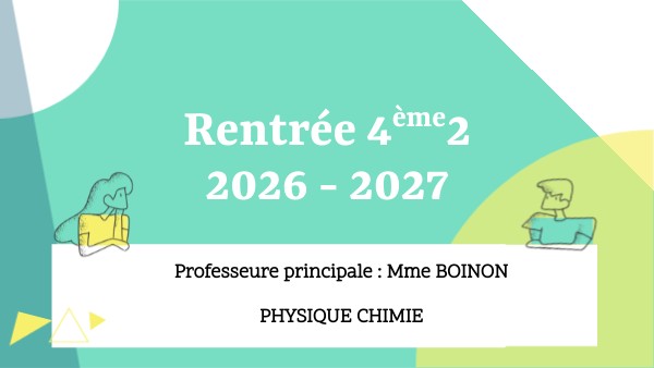 Rentrée 2024 - 2025 4ème1 | Genially