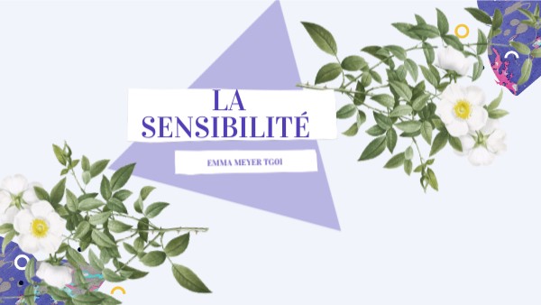 La Sensibilité Page De Garde
