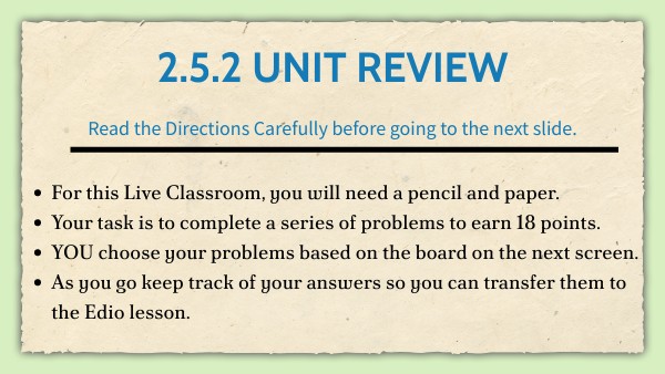 2.5.2 Live Unit 2 Review (Behe) | Genially