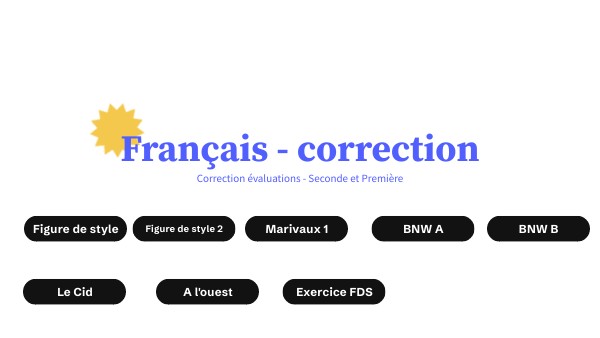 Correction évaluation fig de style et versification seconde | Genially