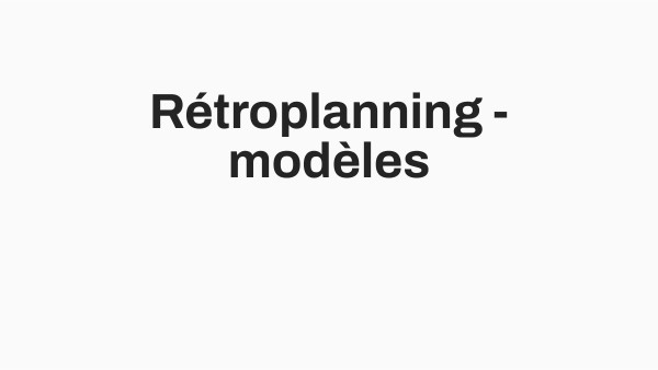 Modèle - retroplanning | Genially