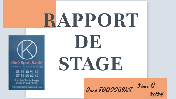 Rapport de stage 3ème