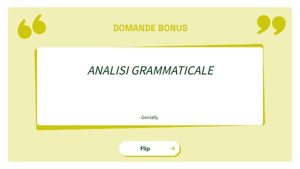Flashcard grammatica: domande bonus | Genially