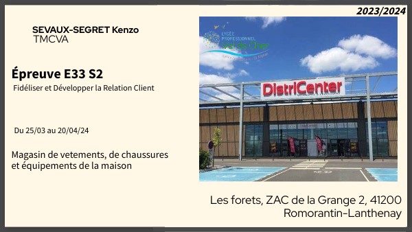 SEVAUX SEGRET Kenzo TMCVA E33 S2 PFMP6 | Genially