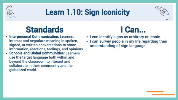 Learn 1.10: Sign Iconicity