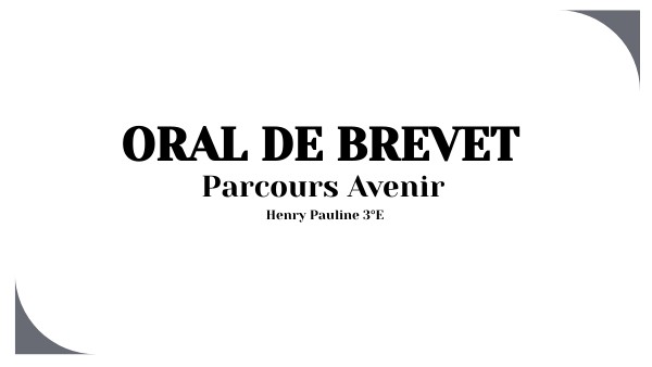 oral de brevet parcours avenir