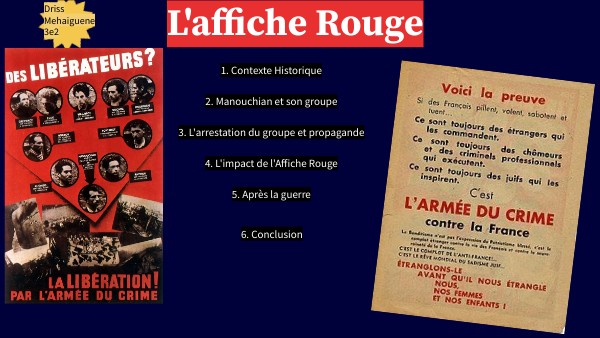 L'affiche rouge ORAL BLANC | Genially