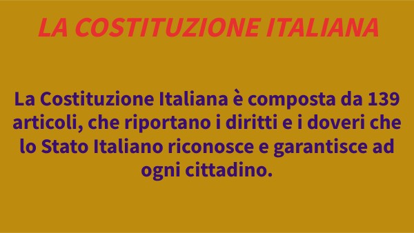 La Costituzione italiana