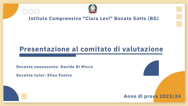 Presentazione anno di prova