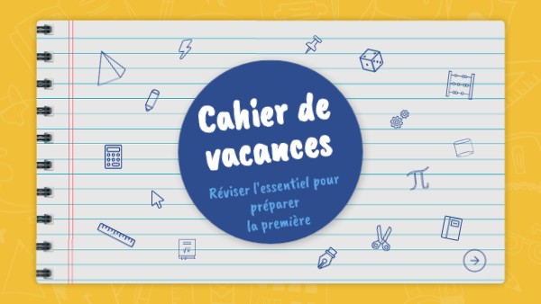 Cahier de vacances seconde/première