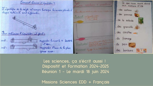 Les sciences ça s'écrit aussi - Réunion 1 | Genially