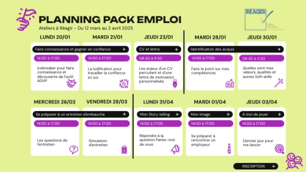 Planning PACK EMPLOI | Genially