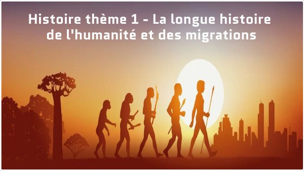 Histoire De L'humanité Et Des Migrations Pour Page De Garde Outils de mémorisation Histoire thème 1 - La longue histoire de l'huma