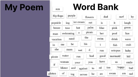Summer Magnetic Poetry Template