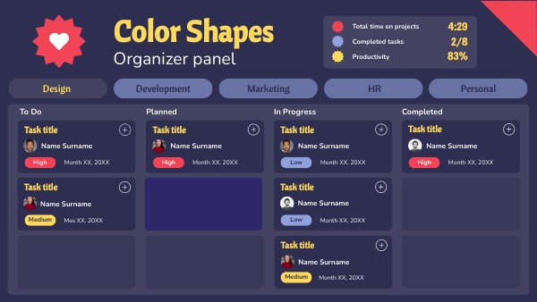 COLOR SHAPES ORGANIZER