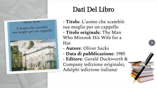 l'uomo che scambiò sua moglie per un cappello