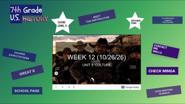 Welcome Page: History 7 | Genially