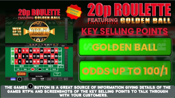 20p ROULETTE GOLDEN BALL