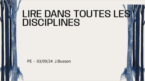 Cours PE - Lire dans toutes les disciplines