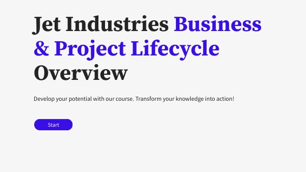 JI Business & Project Lifecycle Overview | Genially