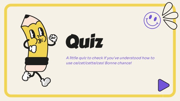 Quiz adjectifs démonstratifs