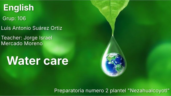 Fichas de ingles. Cuidado del agua | Genially