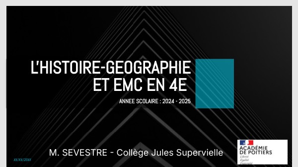 Présentation de l'année - 4e | Genially