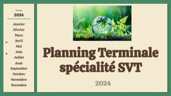 planning terminale | Genially