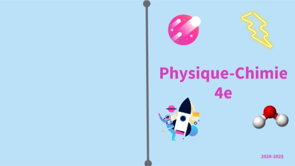 Page De Présentation De Physique-chimie 4e 2024-2025 Cahier de physique chimie | Genially