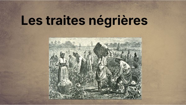 Les Traites Négrières Et L'esclavage 4ème Page De Garde