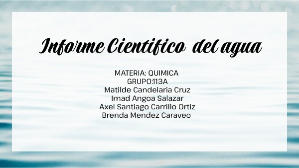 informe cientifico del agua