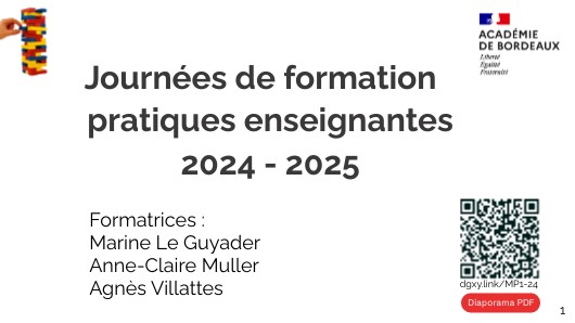 MP1 12 septembre 2024 Formations stagiaires version stagiaires | Genially