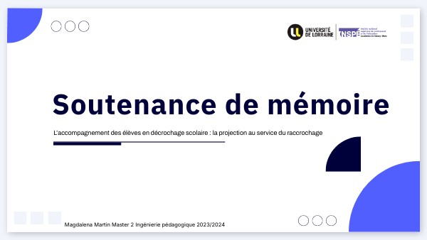 Soutenance de mémoire - M2 IP