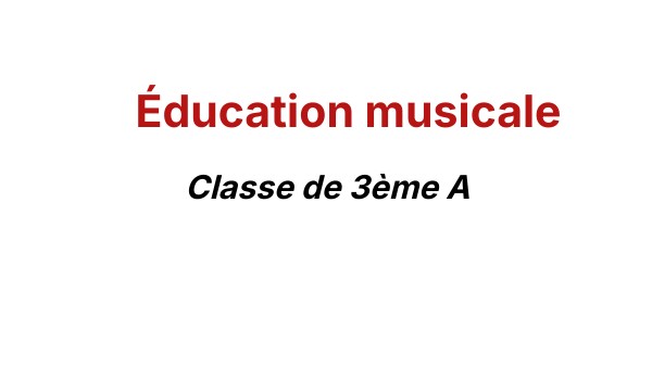 Musique 3ème