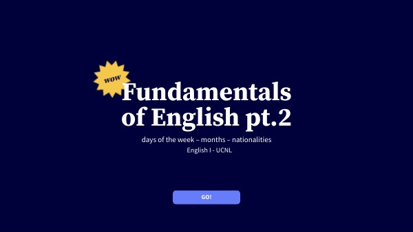 Inglés 1 - Fundamentals of English pt2 | Genially