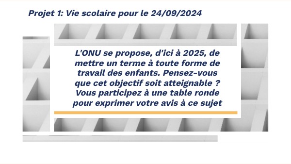 Projet 1: Vie scolaire | Genially