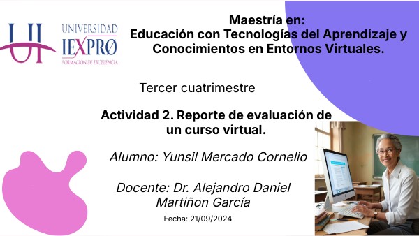 Reporte de Evaluación de un curso virtual | Genially