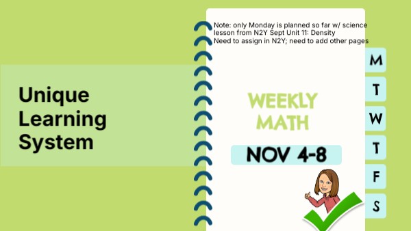 Math 11/4-11/8 | Genially