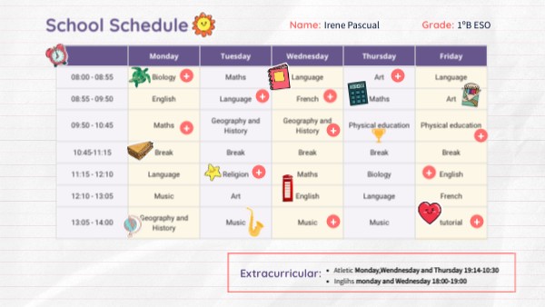 School Schedule | Genially