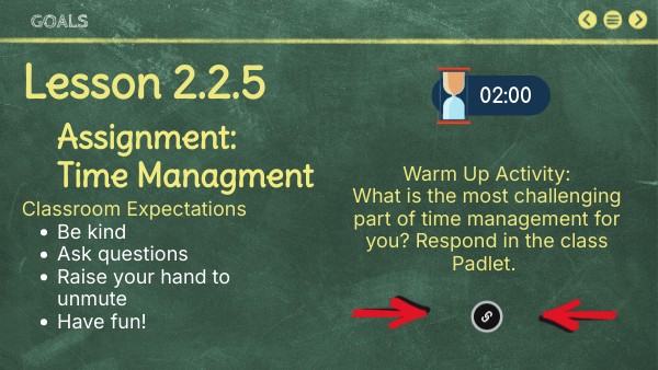 Career Planning 10 Lesson 2.2.5: Time Management Assignment | Genially