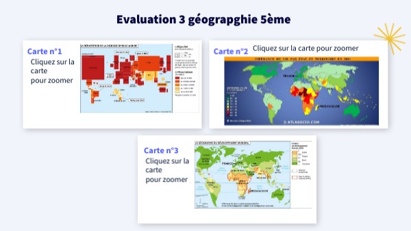 Evaluation 3 géographie 5ème